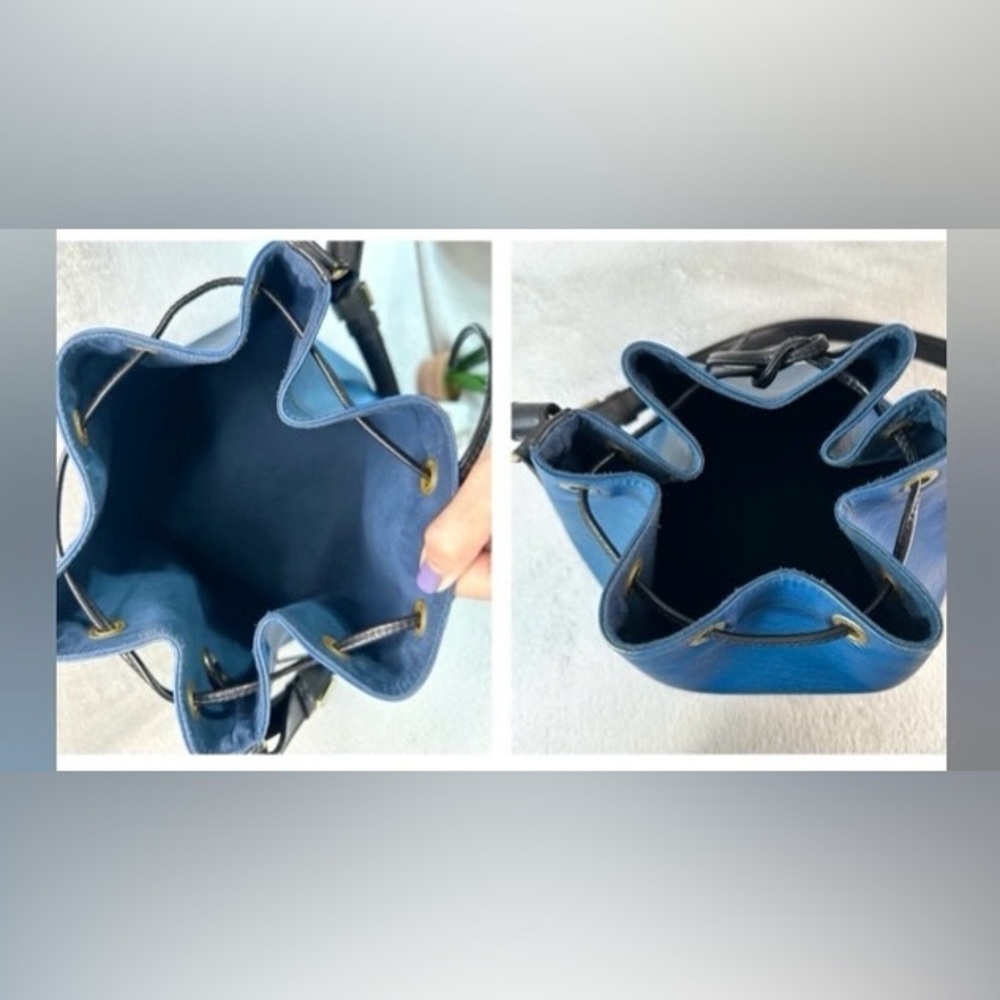 💙Vtg 90s LV Epi Leather Petit Noé Bucket Bag - Picture 11 of 16